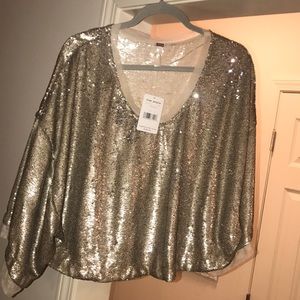 Gold Free People top!